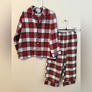 Pottery Barn Kids Red Plaid Pajama Set